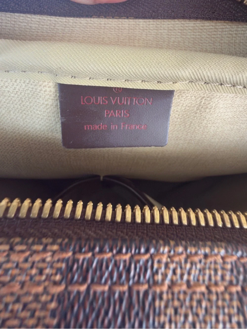 Louis Vuitton Brown Damier Ebene Checkered Briefcase with Gold Hardware